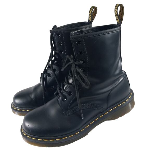 NWOT! DOC MARTENS! BLACK GENUINE LEATHER CHUNKY SOLE LACE-UP ANKLE BOOTS! SZ 7M - Picture 10 of 10